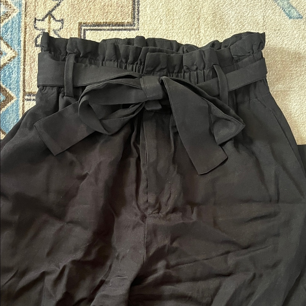JCrew Black Paperbag Waist Pants